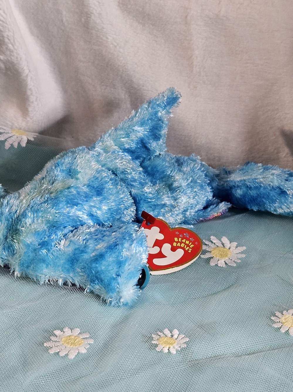Ty Sledge Plush Shark - Bright Blue